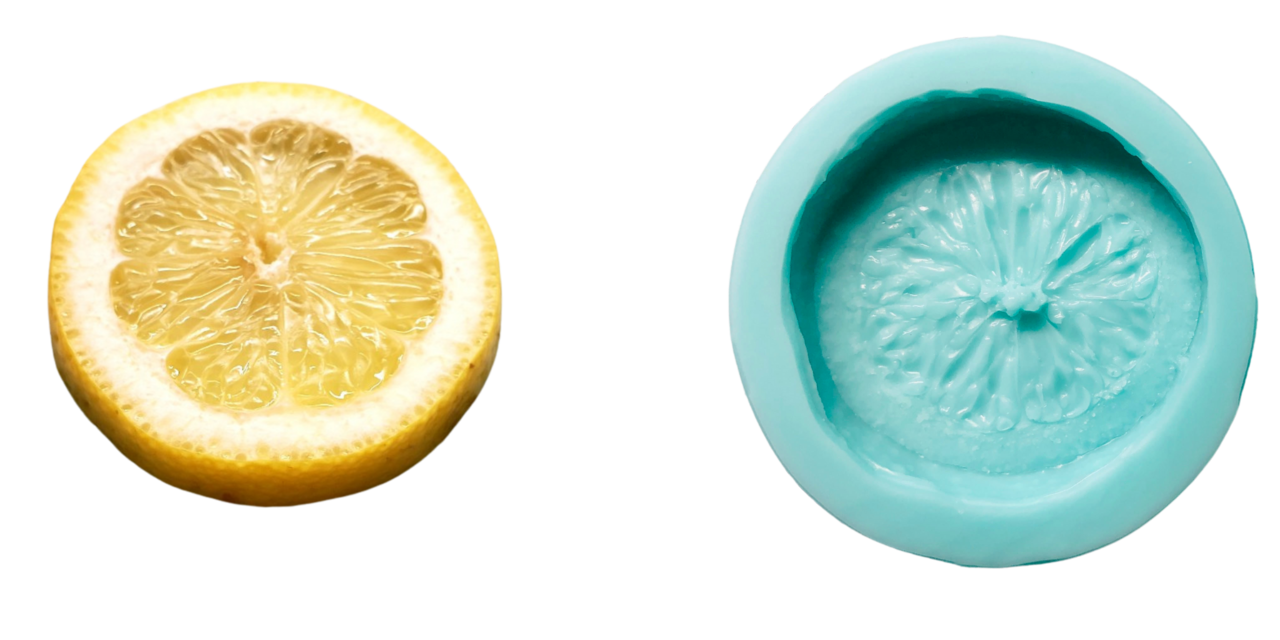 2pc Lemon Slice Citrus Silicone Mold. Embeds for Wax | Soap | Polymer Clay | Resin| Not Food Grade